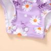 imageYOUNGER TREE Baby Swimsuit Girl Long Sleeve Ruffle Zipper Rash Guard Infant One Piece Swimwear Toddler Bathing Suit GirlPurple and Daisy