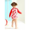 imageYOUNGER TREE Baby Swimsuit Girl Long Sleeve Ruffle Zipper Rash Guard Infant One Piece Swimwear Toddler Bathing Suit GirlRedstrawberry