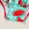 imageYOUNGER TREE Baby Swimsuit Girl Long Sleeve Ruffle Zipper Rash Guard Infant One Piece Swimwear Toddler Bathing Suit GirlRedwatermelon