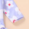 imageYOUNGER TREE Baby Swimsuit Girl Long Sleeve Ruffle Zipper Rash Guard Infant One Piece Swimwear Toddler Bathing Suit GirlWhite Floralpurple
