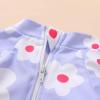 imageYOUNGER TREE Baby Swimsuit Girl Long Sleeve Ruffle Zipper Rash Guard Infant One Piece Swimwear Toddler Bathing Suit GirlWhite Floralpurple