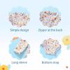 imageYOUNGER TREE Baby Swimsuit Girl Long Sleeve Ruffle Zipper Rash Guard Infant One Piece Swimwear Toddler Bathing Suit GirlYellow Floral