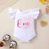 imageYOUNGER TREE Infant Baby Girl 1st Birthday Outfits Bumble Bee Printed One Romper Shorts Headband Summer Ruffle Sleeve ClothesBow One