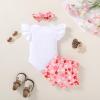 imageYOUNGER TREE Infant Baby Girl 1st Birthday Outfits Bumble Bee Printed One Romper Shorts Headband Summer Ruffle Sleeve ClothesIn My One Era