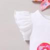 imageYOUNGER TREE Infant Baby Girl 1st Birthday Outfits Bumble Bee Printed One Romper Shorts Headband Summer Ruffle Sleeve ClothesSweet One Donuts Pink