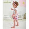imageYOUNGER TREE Infant Baby Girl 1st Birthday Outfits Bumble Bee Printed One Romper Shorts Headband Summer Ruffle Sleeve ClothesSweet One Donuts Pink