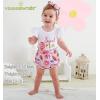 imageYOUNGER TREE Infant Baby Girl 1st Birthday Outfits Bumble Bee Printed One Romper Shorts Headband Summer Ruffle Sleeve ClothesSweet One Donuts Pink