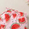 imageYOUNGER TREE Infant Baby Girl 1st Birthday Outfits Bumble Bee Printed One Romper Shorts Headband Summer Ruffle Sleeve ClothesWatermelon Sweet One