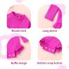 imageYOUNGER TREE Infant Baby Girls Swimsuit Long Sleeve Swimsuit One Piece Swimsuit Solid Color Bathing Suit with Hat UPF 50Red