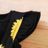 imageYOUNGER TREE Infant Toddler Baby Girl Summer Outfit Sunflower Strap Sets Sleeveless Romper Suspender Skirt 3pcs Clothing SetsBlack