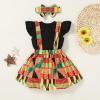 imageYOUNGER TREE Infant Toddler Baby Girl Summer Outfit Sunflower Strap Sets Sleeveless Romper Suspender Skirt 3pcs Clothing SetsDashiki Ankara