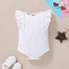 imageYOUNGER TREE Infant Toddler Baby Girls Romper Lace Flutter Sleeve Bodysuit Cotton Summer OutfitsRuffle Sleeve