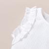 imageYOUNGER TREE Infant Toddler Baby Girls Romper Lace Flutter Sleeve Bodysuit Cotton Summer OutfitsWhite 