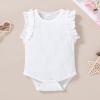 imageYOUNGER TREE Infant Toddler Baby Girls Romper Lace Flutter Sleeve Bodysuit Cotton Summer OutfitsWhite 