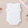 imageYOUNGER TREE Infant Toddler Baby Girls Romper Lace Flutter Sleeve Bodysuit Cotton Summer OutfitsWhite 