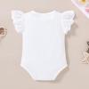 imageYOUNGER TREE Infant Toddler Baby Girls Romper Lace Flutter Sleeve Bodysuit Cotton Summer OutfitsWhite Lace