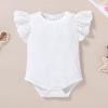 imageYOUNGER TREE Infant Toddler Baby Girls Romper Lace Flutter Sleeve Bodysuit Cotton Summer OutfitsWhite Lace