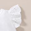 imageYOUNGER TREE Infant Toddler Baby Girls Romper Lace Flutter Sleeve Bodysuit Cotton Summer OutfitsWhite Lace
