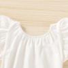 imageYOUNGER TREE Infant Toddler Baby Girls Romper Lace Flutter Sleeve Bodysuit Cotton Summer OutfitsWhite Ruffle Sleeve