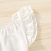 imageYOUNGER TREE Infant Toddler Baby Girls Romper Lace Flutter Sleeve Bodysuit Cotton Summer OutfitsWhite Ruffle Sleeve