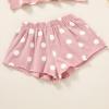 imageYOUNGER TREE Kids Toddler Baby Girls Shorts Outfits Set Leopard Print Ruffle TShirt Tops Short Pants Summer Clothes SetPink Dots