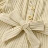 imageYOUNGER TREE Kids Toddler Baby Girls Summer Outfit OffShoulder Sunflower Overall Romper Jumpsuit Short Trousers ClothesBeige