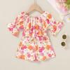 imageYOUNGER TREE Kids Toddler Baby Girls Summer Outfit OffShoulder Sunflower Overall Romper Jumpsuit Short Trousers ClothesColoured Flower