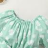 imageYOUNGER TREE Kids Toddler Baby Girls Summer Outfit OffShoulder Sunflower Overall Romper Jumpsuit Short Trousers ClothesGreen Floral