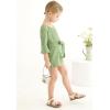 imageYOUNGER TREE Kids Toddler Baby Girls Summer Outfit OffShoulder Sunflower Overall Romper Jumpsuit Short Trousers ClothesLight Green
