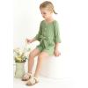 imageYOUNGER TREE Kids Toddler Baby Girls Summer Outfit OffShoulder Sunflower Overall Romper Jumpsuit Short Trousers ClothesLight Green