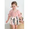 imageYOUNGER TREE Kids Toddler Baby Girls Summer Outfit OffShoulder Sunflower Overall Romper Jumpsuit Short Trousers ClothesPink Stripe