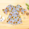 imageYOUNGER TREE Kids Toddler Baby Girls Summer Outfit OffShoulder Sunflower Overall Romper Jumpsuit Short Trousers ClothesSunflower