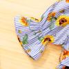 imageYOUNGER TREE Kids Toddler Baby Girls Summer Outfit OffShoulder Sunflower Overall Romper Jumpsuit Short Trousers ClothesSunflower