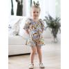 imageYOUNGER TREE Kids Toddler Baby Girls Summer Outfit OffShoulder Sunflower Overall Romper Jumpsuit Short Trousers ClothesSunflower