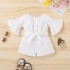 imageYOUNGER TREE Kids Toddler Baby Girls Summer Outfit OffShoulder Sunflower Overall Romper Jumpsuit Short Trousers ClothesWhite