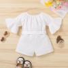 imageYOUNGER TREE Kids Toddler Baby Girls Summer Outfit OffShoulder Sunflower Overall Romper Jumpsuit Short Trousers ClothesWhite