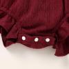 imageYOUNGER TREE Newborn Baby Girl Clothes Long Sleeve Button Dwon Romper Bodysuit Infant Fall Winter Outfits Baby Girl ClothingRedsanta