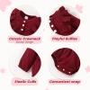 imageYOUNGER TREE Newborn Baby Girl Clothes Long Sleeve Button Dwon Romper Bodysuit Infant Fall Winter Outfits Baby Girl ClothingSolid Burgundy