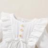 imageYOUNGER TREE Newborn Baby Girl Clothes Long Sleeve Button Dwon Romper Bodysuit Infant Fall Winter Outfits Baby Girl ClothingSolid White