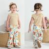imageYOUNGER TREE Newborn Infant Baby Girl Clothes Outfits Romper Bodysuit Floral Cow Print Pants Headband 3Pcs Summer Clothes SetA5 Apricot