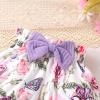 imageYOUNGER TREE Newborn Infant Baby Girl Clothes Romper Shorts Set Floral Summer Outfits Cute Baby Girl ClothingLavender Romper and Flower Shorts