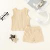 imageYOUNGER TREE Toddler Baby Boy Clothes Cotton Dinosaur Summer Outfits Tank Tops Short SetsBeige