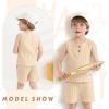 imageYOUNGER TREE Toddler Baby Boy Clothes Cotton Dinosaur Summer Outfits Tank Tops Short SetsBeige