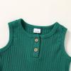 imageYOUNGER TREE Toddler Baby Boy Clothes Cotton Dinosaur Summer Outfits Tank Tops Short SetsBlackish Green