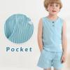 imageYOUNGER TREE Toddler Baby Boy Clothes Cotton Dinosaur Summer Outfits Tank Tops Short SetsGrayish Blue