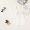 imageYOUNGER TREE Toddler Baby Boy Clothes Cotton Dinosaur Summer Outfits Tank Tops Short SetsWhite
