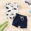 imageYOUNGER TREE Toddler Baby Boy Summer Clothes Dinosaur TShirt and Shorts Boy Outfits 12 Months to 4TBlue