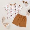 imageYOUNGER TREE Toddler Baby Boy Summer Clothes Dinosaur TShirt and Shorts Boy Outfits 12 Months to 4TBrown