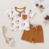 imageYOUNGER TREE Toddler Baby Boy Summer Clothes Dinosaur TShirt and Shorts Boy Outfits 12 Months to 4TBrown
