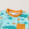 imageYOUNGER TREE Toddler Baby Boy Summer Clothes Dinosaur TShirt and Shorts Boy Outfits 12 Months to 4TCrocodile